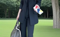 西装套装女+喇叭裤=气质密码？