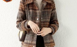 毛呢格子外套短款，显高显瘦吗？