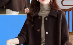短款呢子女装大衣图片