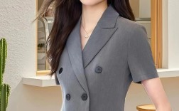 夏天西装套装女装图片