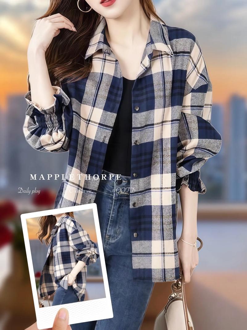 2025新款女装格子衬衫，新款新在哪？-图1