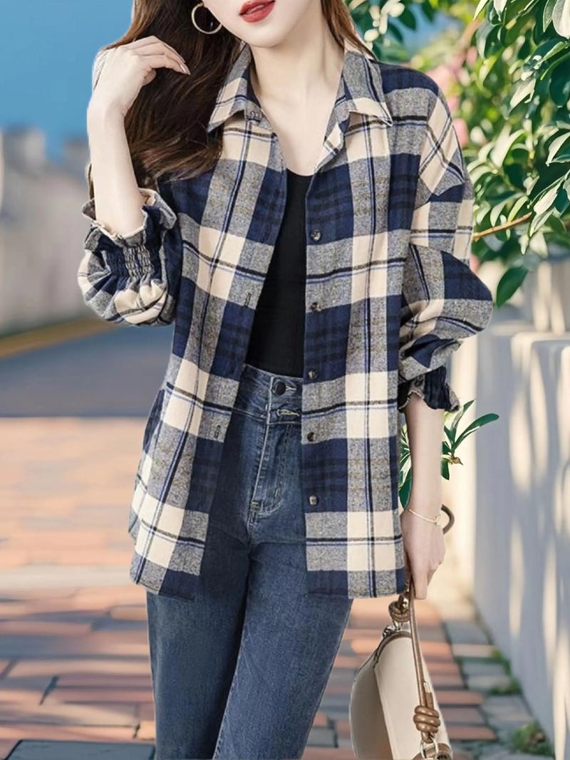 2025新款女装格子衬衫，新款新在哪？-图2