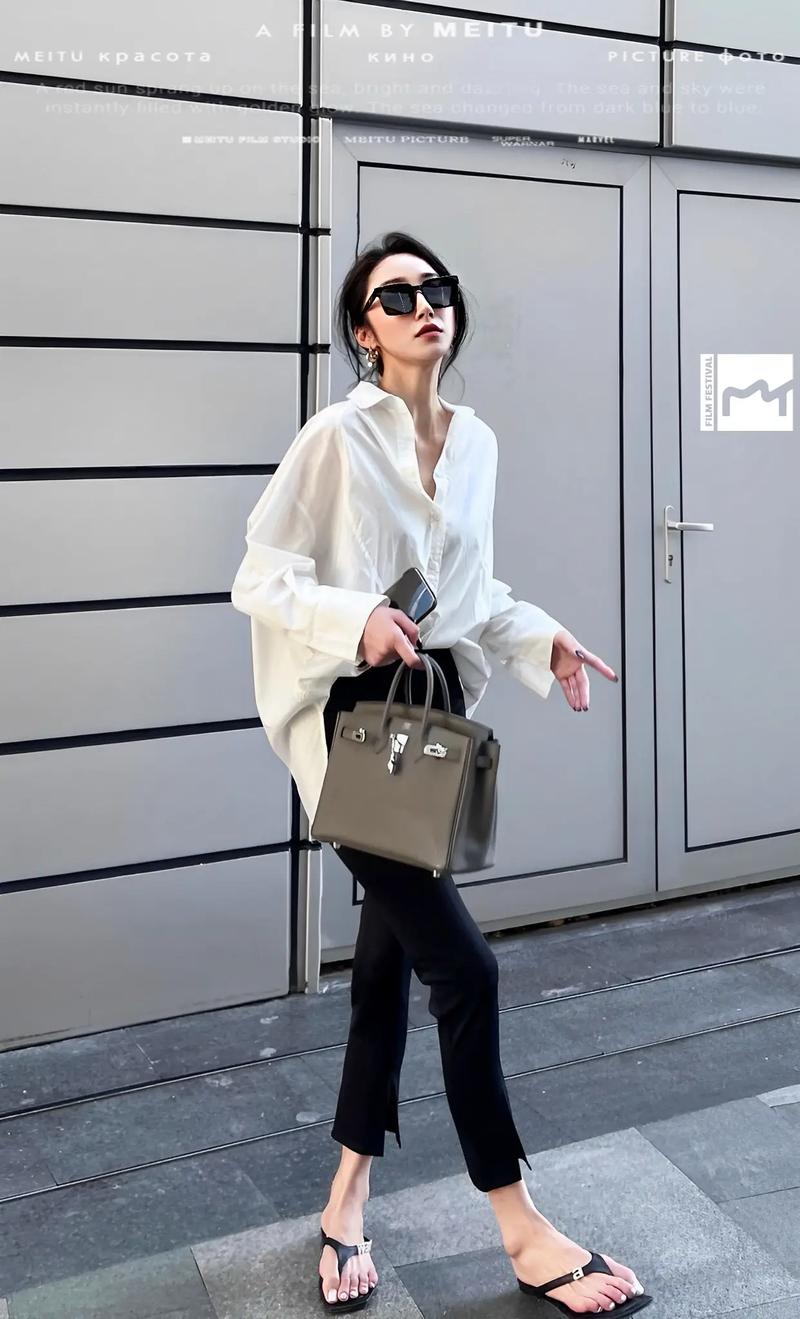 宽松版衬衣女装搭配图片-图1