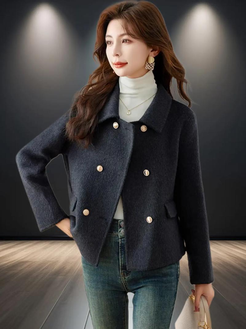 双面呢短款外套怎么搭才显瘦时髦？-图2