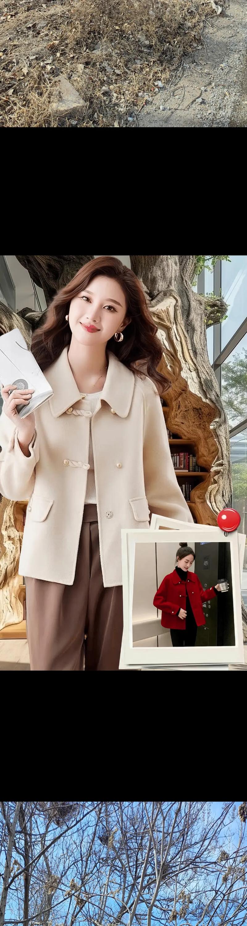 双面呢短款外套怎么搭才显瘦时髦？-图1