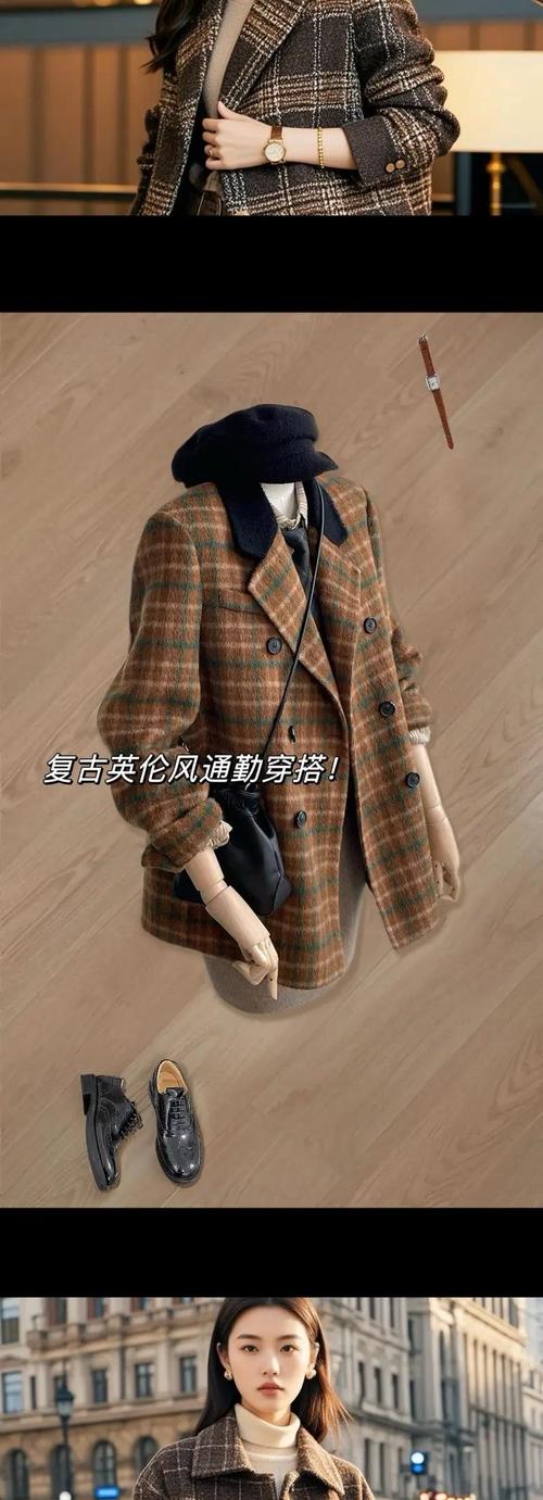 英伦风冬季女装搭配图片-图2