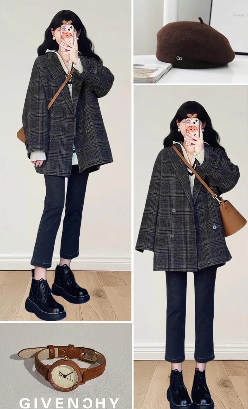 英伦风冬季女装搭配图片-图1