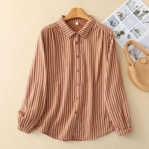 2025春女装条纹衬衫怎么选？-图1