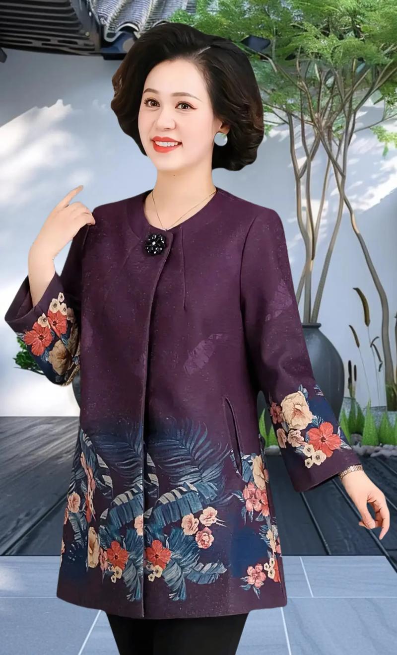 中老年秋装新款女装风衣-图3