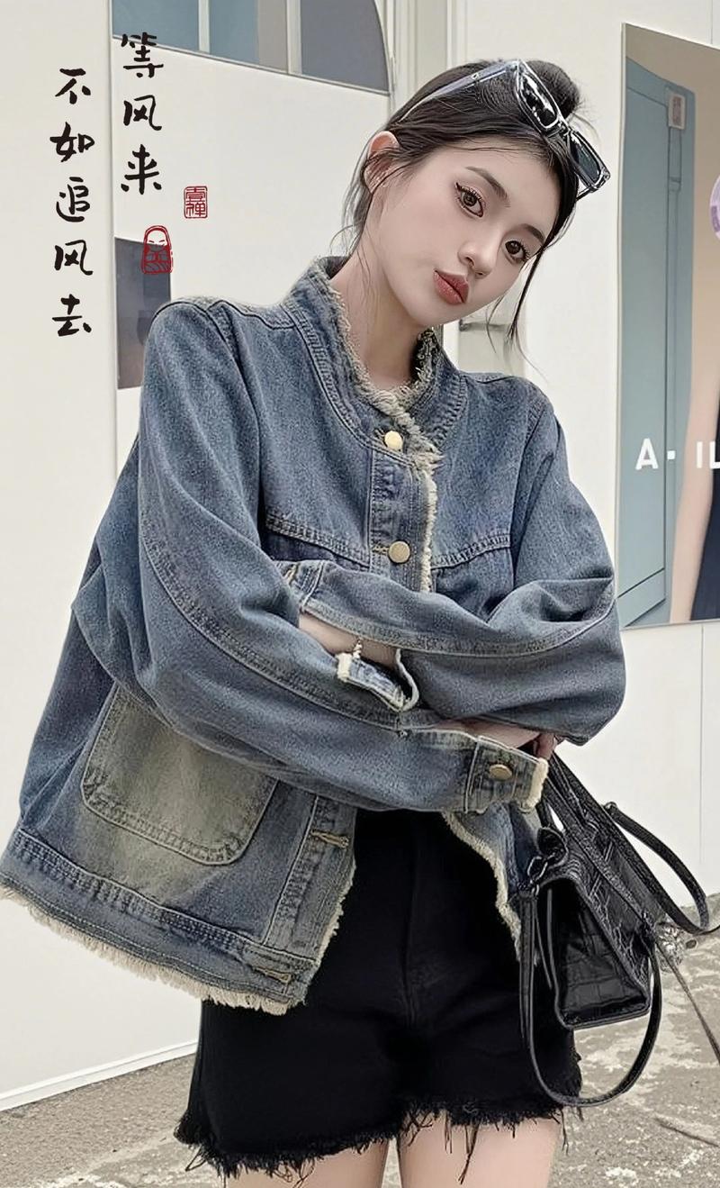 毛毛牛仔外套韩版显瘦吗？-图1