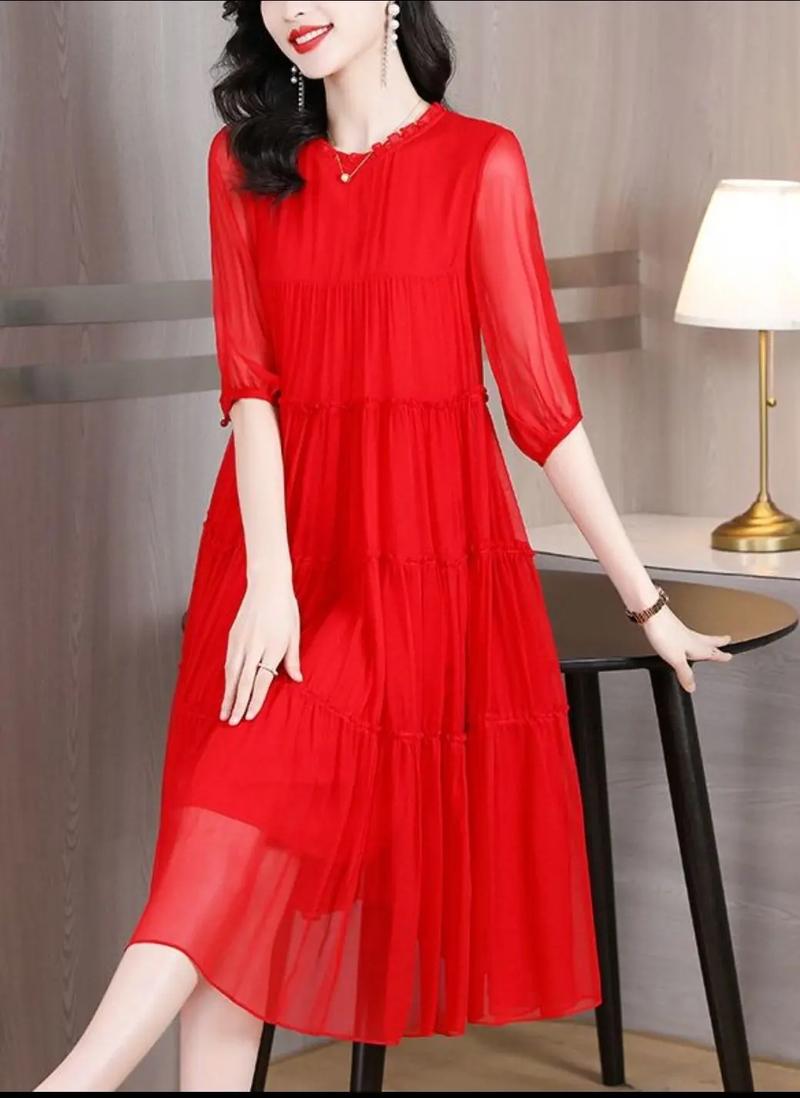 中长裙连衣裙图片有哪些流行款式？-图1