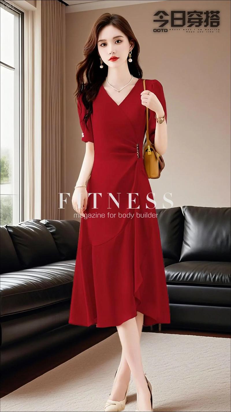 新款女装夏收腰连衣裙，显瘦效果如何？-图1