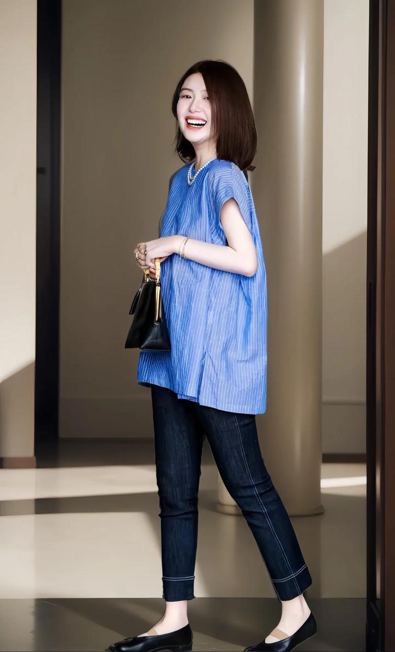 日系条纹上衣怎么搭才显瘦时髦？-图1