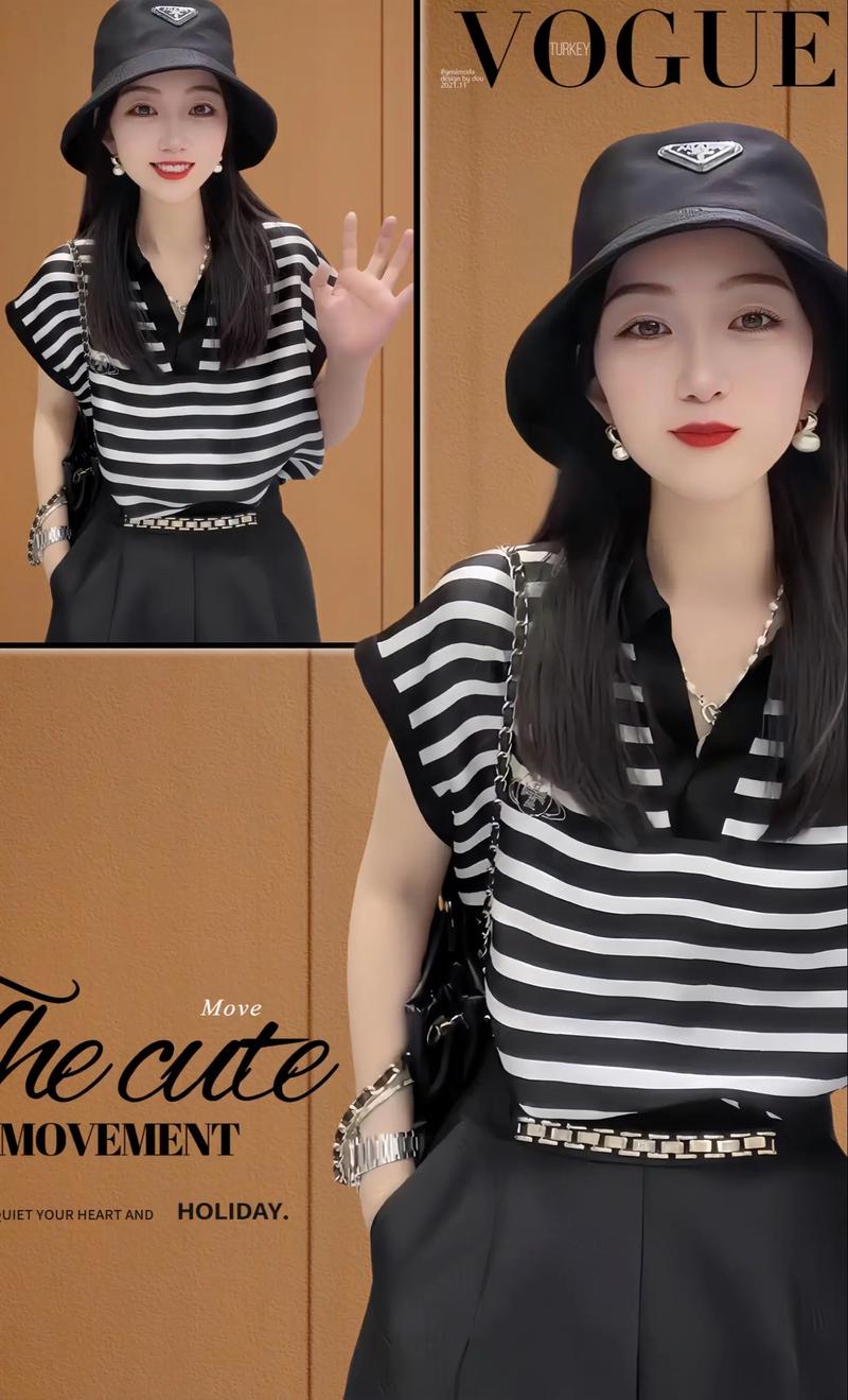 日系条纹上衣怎么搭才显瘦时髦？-图3