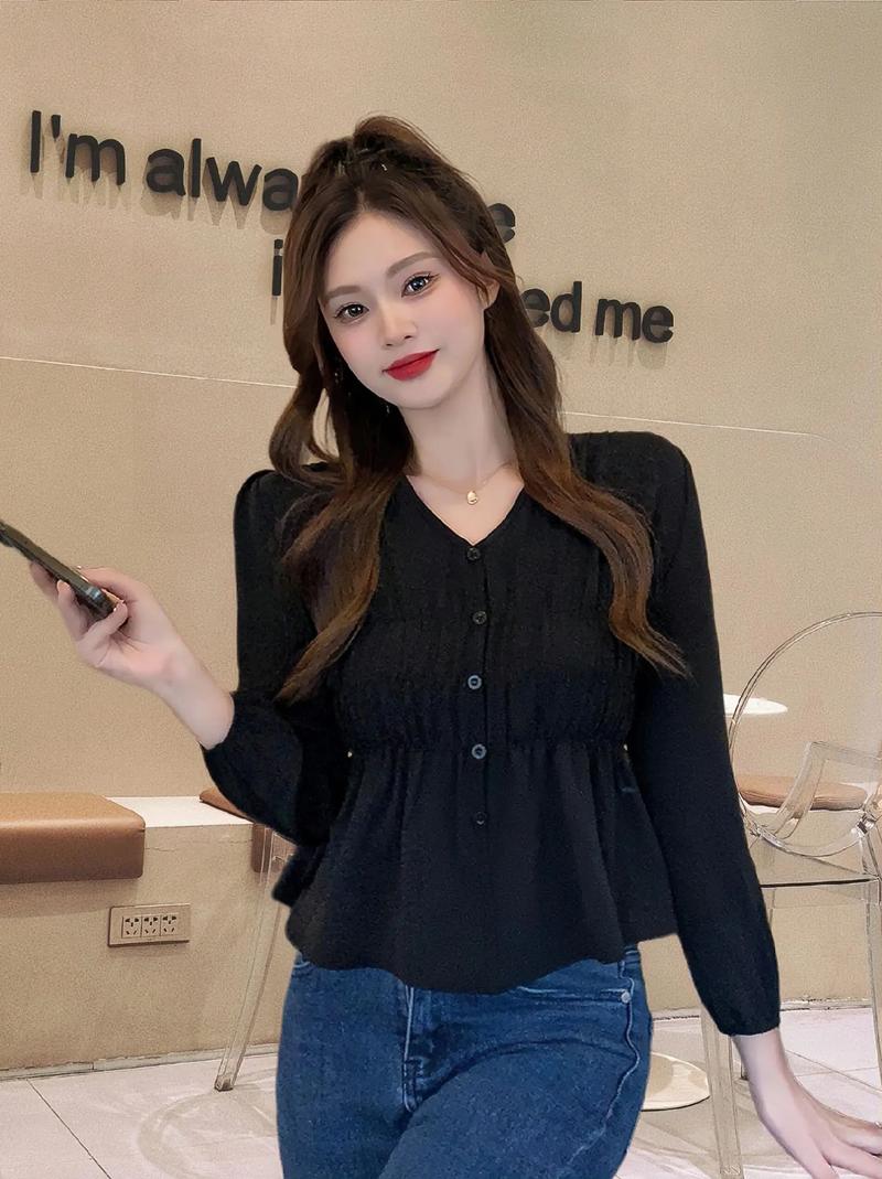 秋装长袖上衣图片，今年流行什么款式？-图1