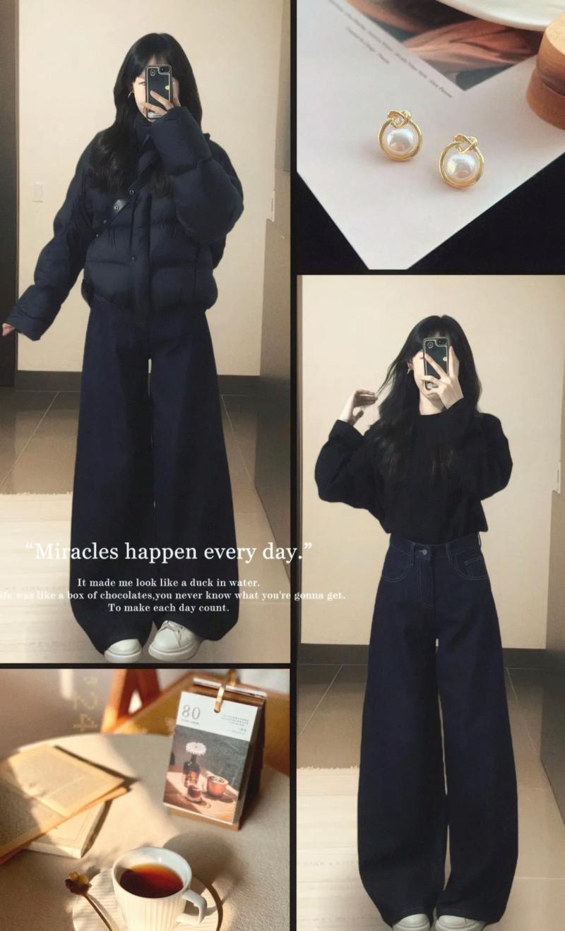 黑色短棉袄怎么搭才显瘦时髦？-图2