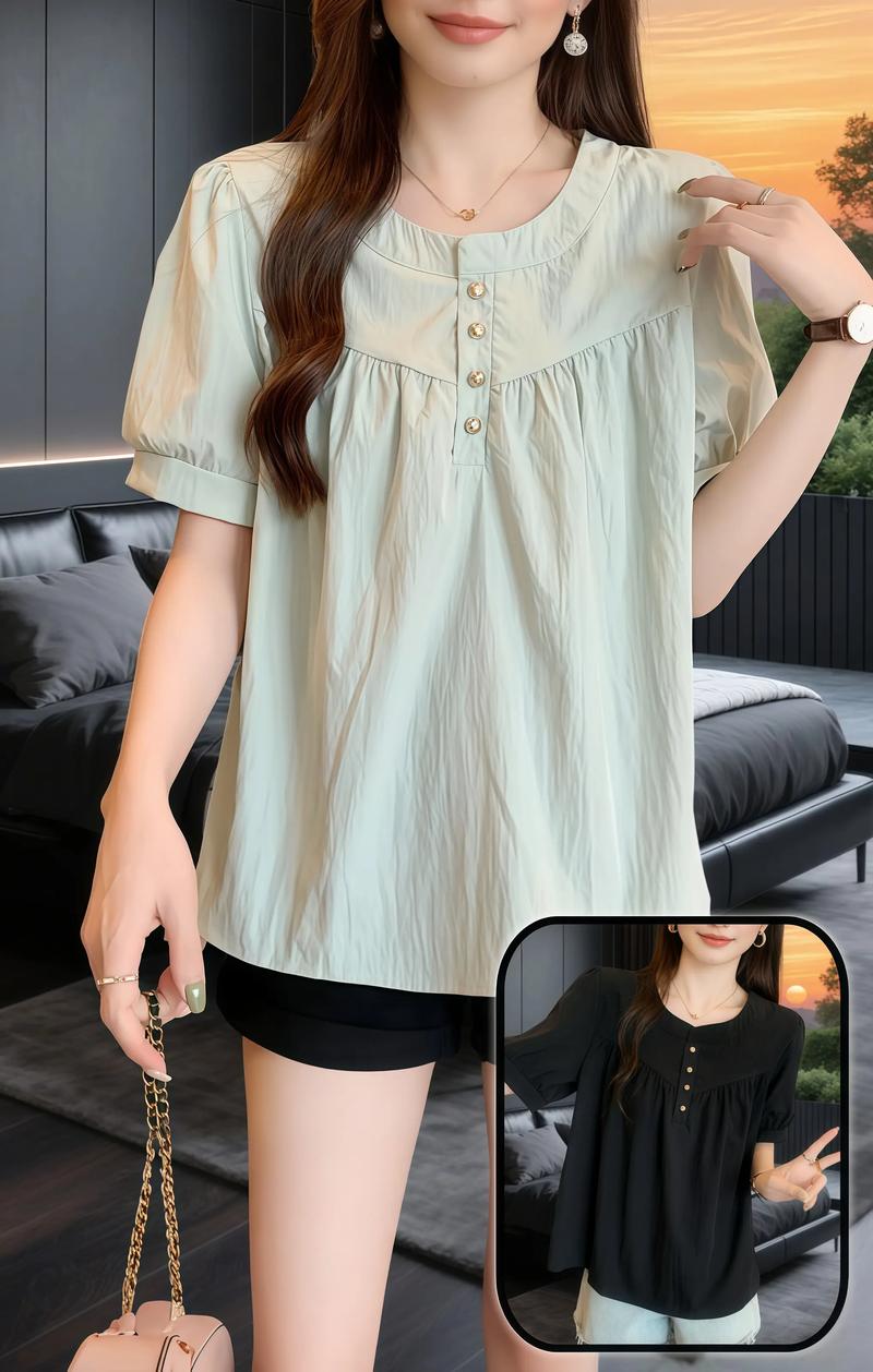 夏季女装短袖衬衫，百搭怎么搭才时髦？-图1