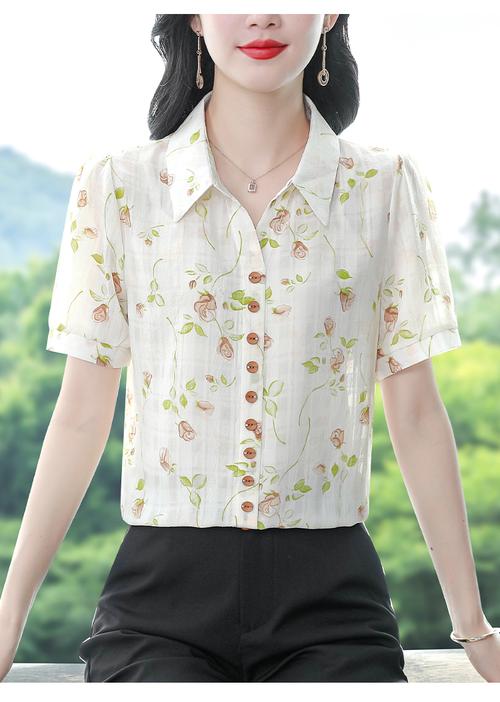 夏季女装短袖衬衫，百搭怎么搭才时髦？-图2