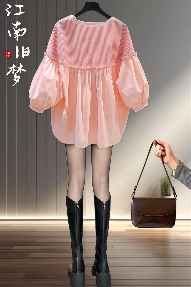 娃娃衫女装灯笼袖上衣，显瘦显气质吗？-图3