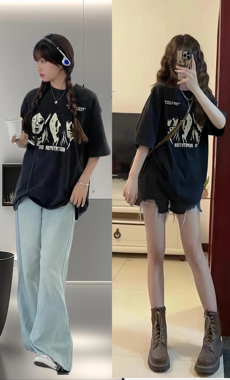 夏天T恤女装怎么搭好看？-图2