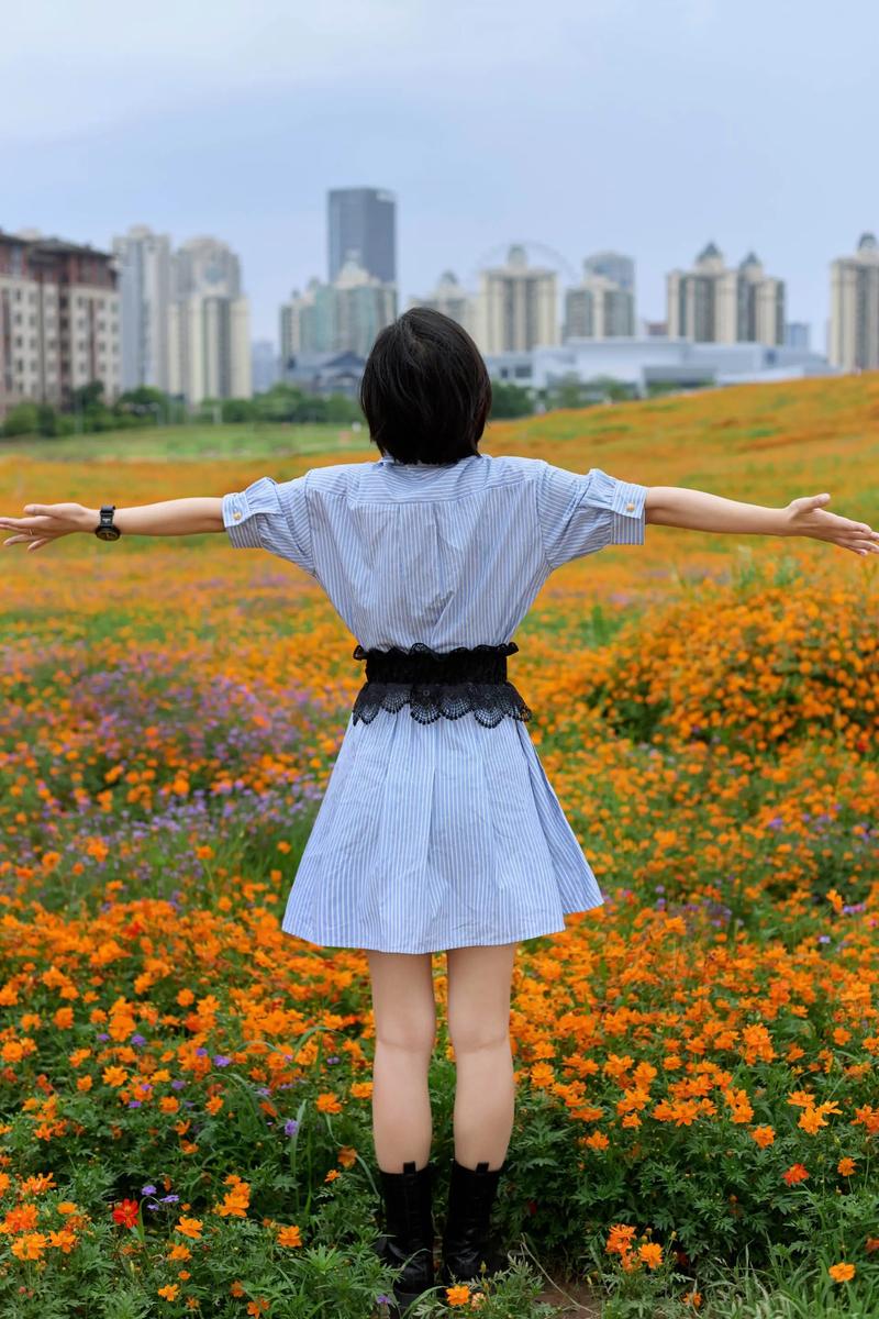 莉莉女装蓝白条衬衫裙，怎么搭配更出彩？-图1