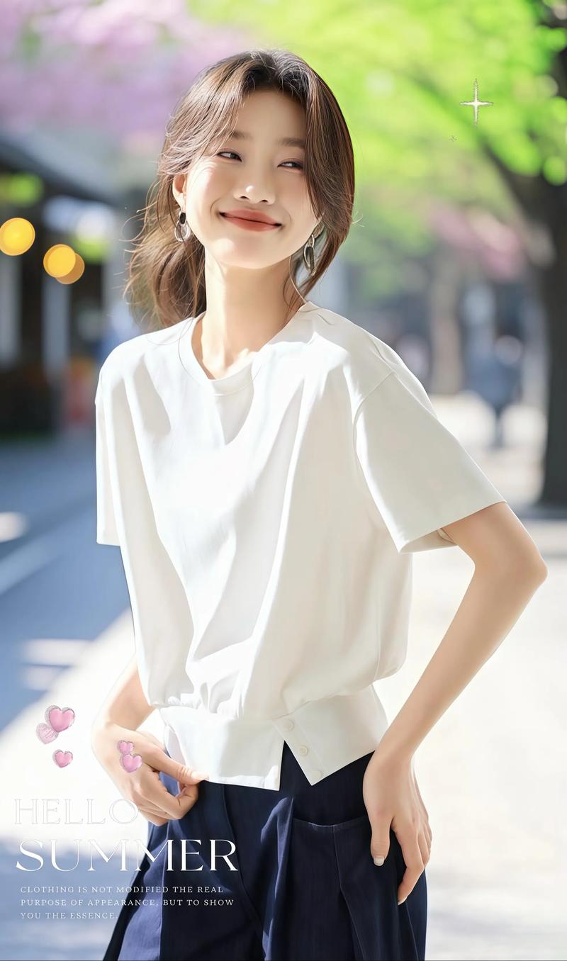 T恤女装短袖怎么搭好看？-图2