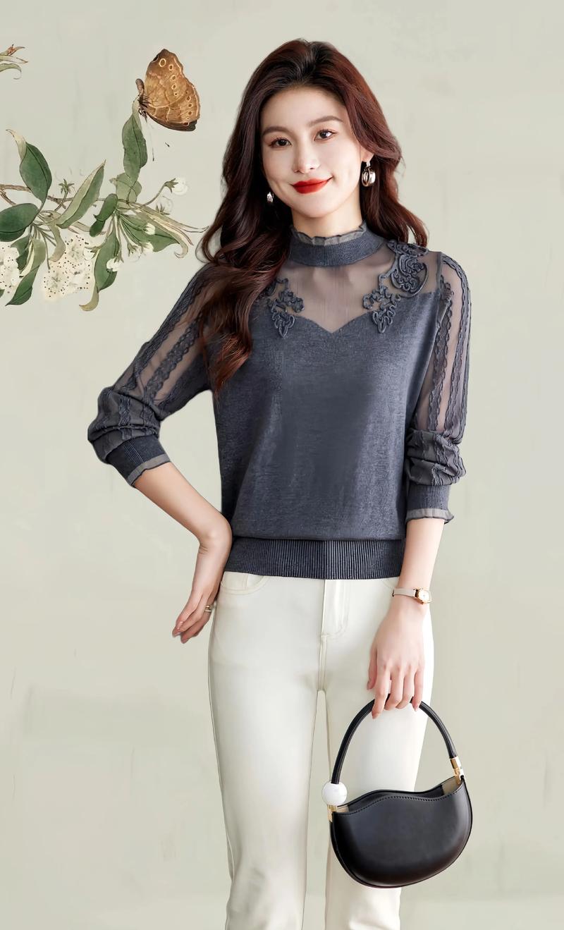 新款蕾丝长版女装上衣，适合什么场合穿？-图2