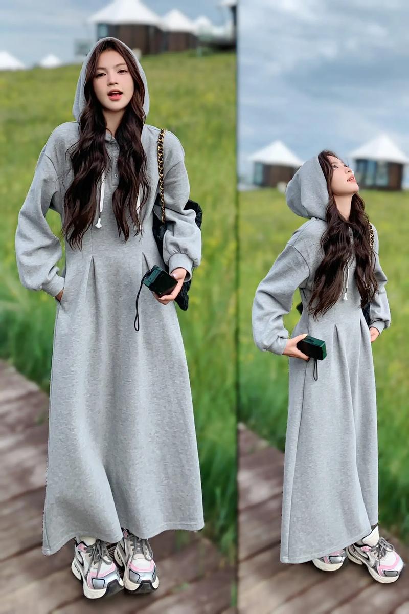 休闲长款女装搭配图片-图1