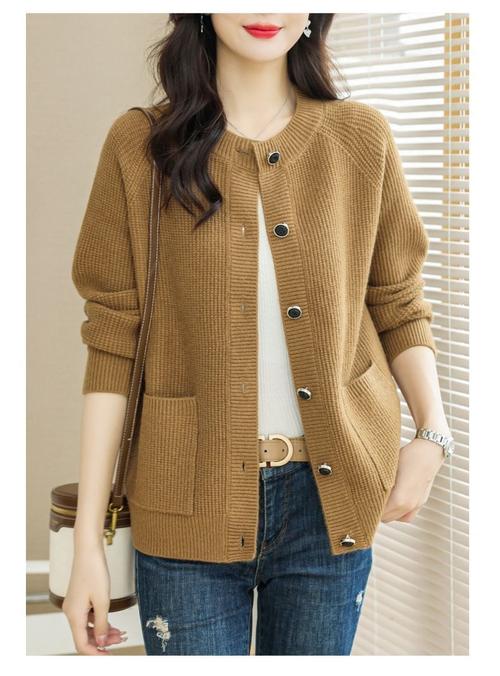 女装半大开衫毛衣外套，半大设计有何独特优势？-图2