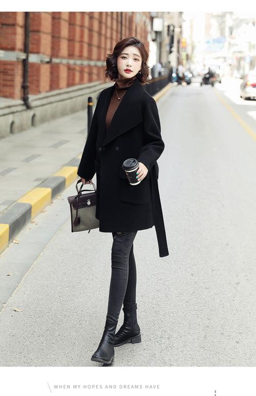 这款女装毛呢大衣中长款显瘦吗？-图3