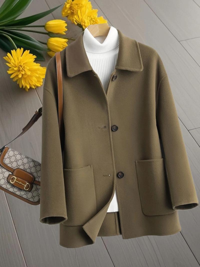 这款女装毛呢大衣中长款显瘦吗？-图2