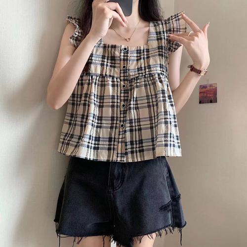 夏天女装短袖格子上衣怎么选？-图3
