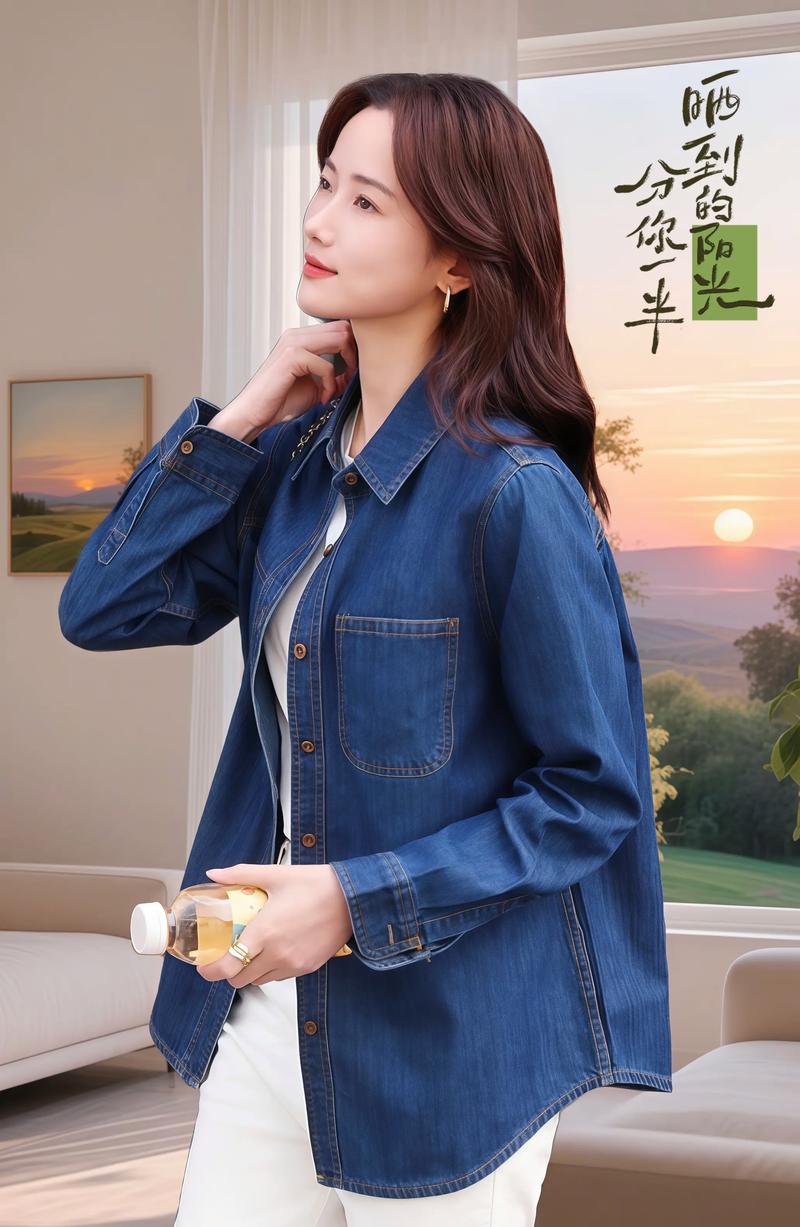 宽松牛仔长袖衬衫，显瘦百搭怎么选？-图1