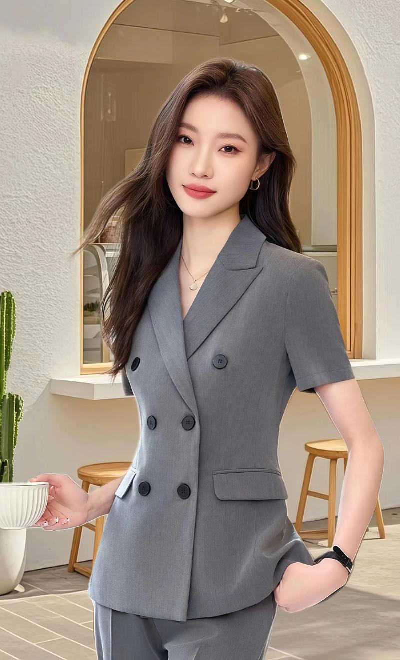 夏天西装套装女装图片-图1