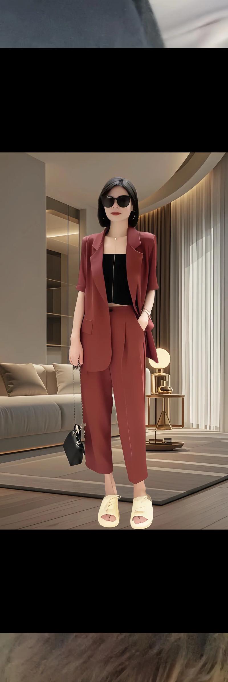 夏天西装套装女装图片-图3