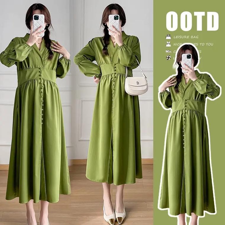 春装新款女装绿色衣服-图3