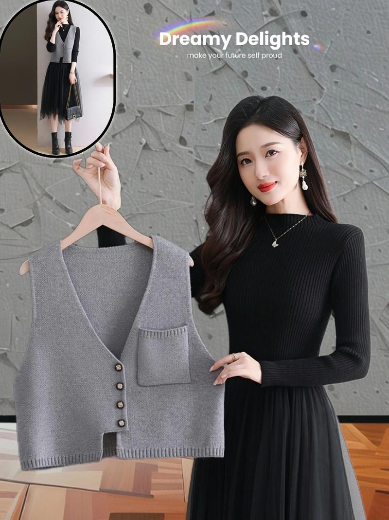 春装新款女裙，马甲设计怎么搭更出彩？-图1