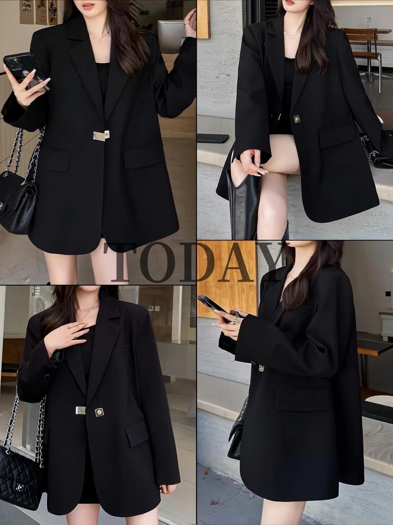 黑色西装外套怎么搭女装才时髦？-图1